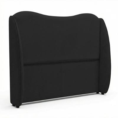 Cabeceira Orgânica Luma Queen no Box Madeira Maciça Bouclê Preto Abmaza