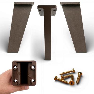 Kit 03 Pés Retrô Abmaza 15cm Plástico Polipropileno para Móveis Marrom