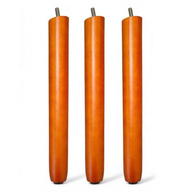 Kit 03 Pés Palito de Madeira Abmaza para Móveis 30cm Café
