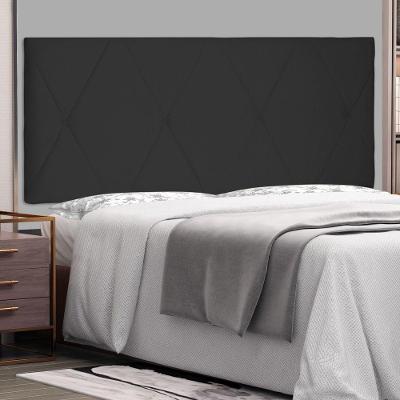 Cabeceira Painel Estofada King Aquilla Suede Preto Abmaza