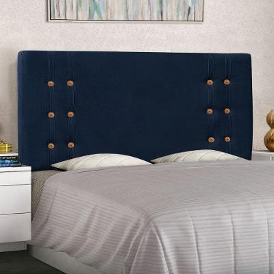 Cabeceira Estofada Monreale Queen no Box MDF Suede Azul Marinho Abmaza