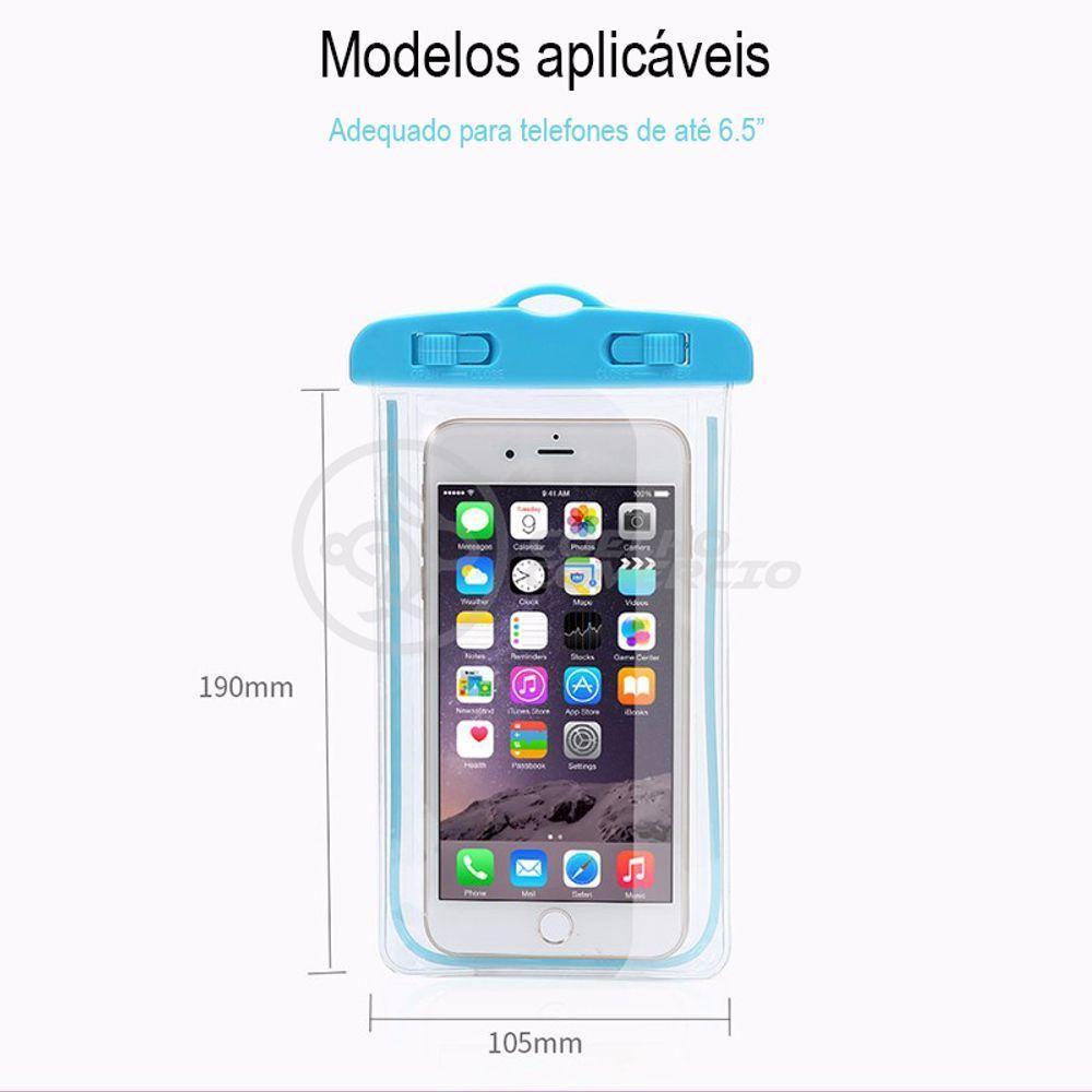 Capa Bolsa A Prova Dágua Impermeável Universal Para Celular - Azul - 1
