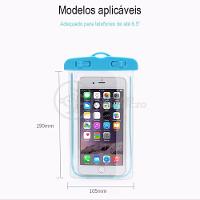 Capa Bolsa A Prova Dágua Impermeável Universal Para Celular - Azul - 1