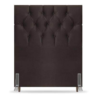 Cabeceira Solteiro Madrid Estofada no Box Suede Marrom Abmaza