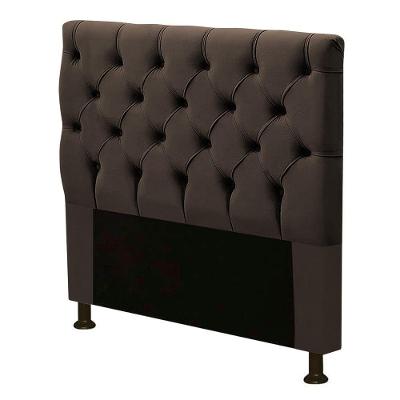 Cabeceira Solteiro Cristal Estofada no Box Suede Marrom Chocolate Abmaza
