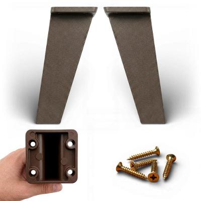 Kit 02 Pés Retrô Abmaza 15cm Plástico Polipropileno para Móveis Marrom