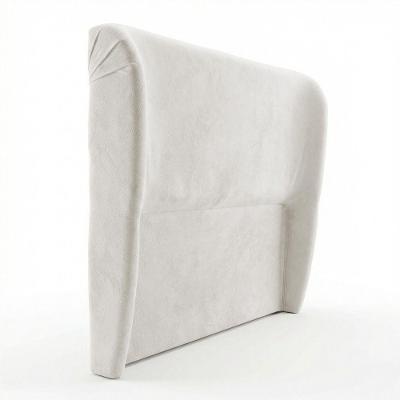 Cabeceira Queen Liah no Box Madeira Maciça Suede Branco Abmaza