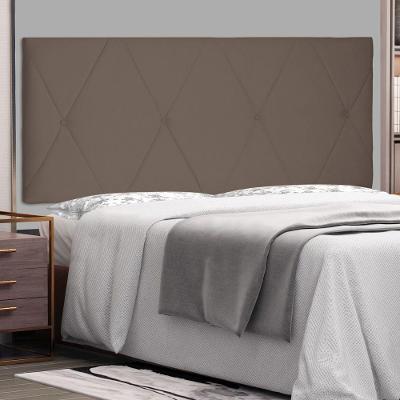 Cabeceira Painel Queen Aquilla na Parede MDF Suede Caramelo Abmaza
