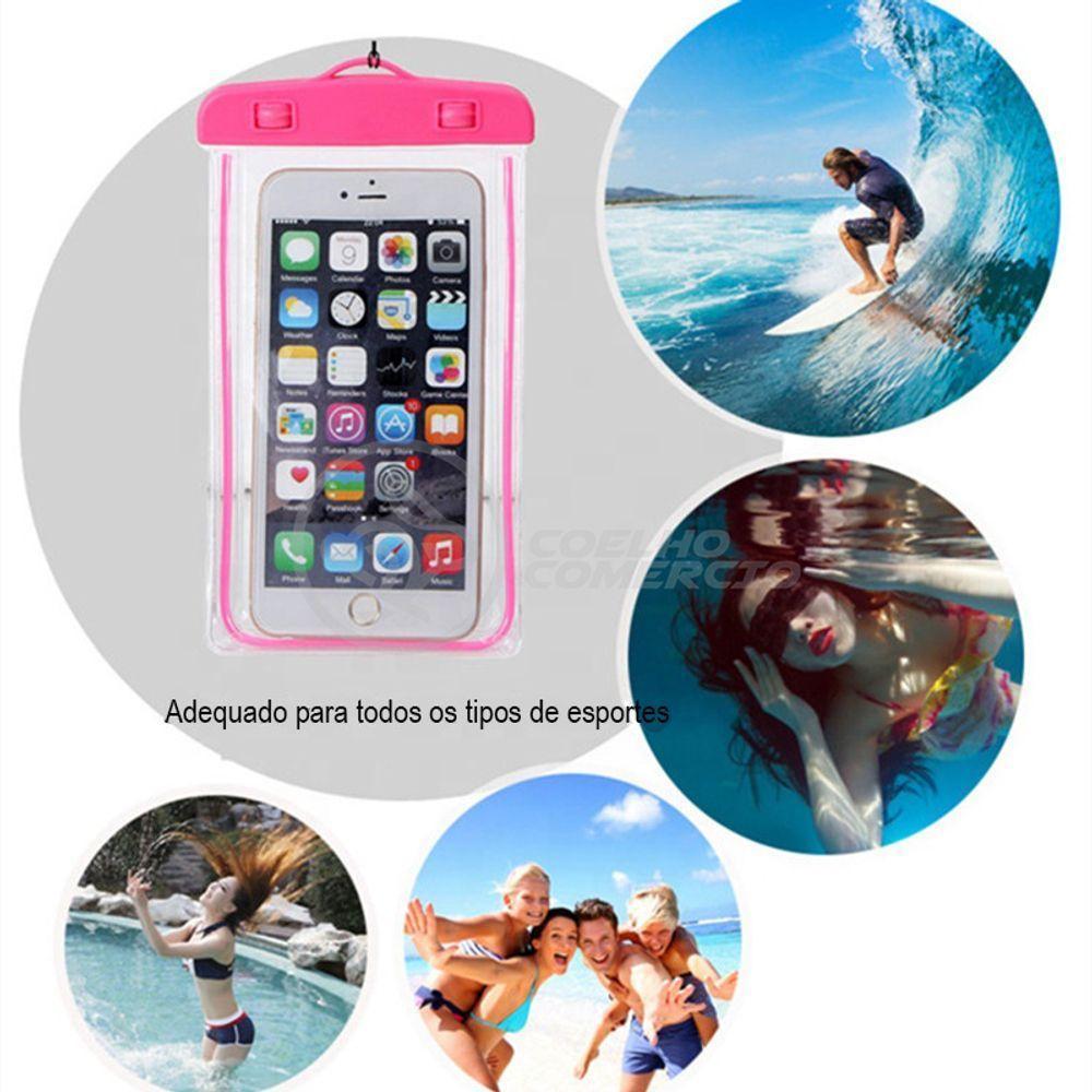 Capa Bolsa A Prova Dágua Impermeável Universal Para Rosa - 1