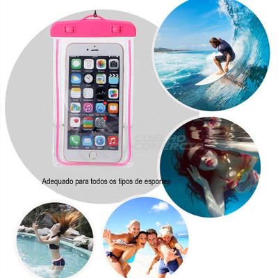 Capa Bolsa A Prova Dágua Impermeável Universal Para Rosa