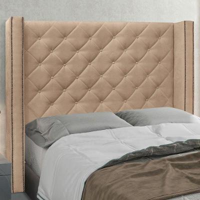 Cabeceira Estofada Alteza King Size no Box MDF Suede Bege Abmaza