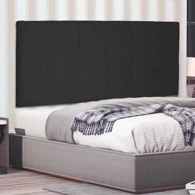 Cabeceira Painel Ravenna Queen 160cm na Parede MDF Suede Preto Abmaza