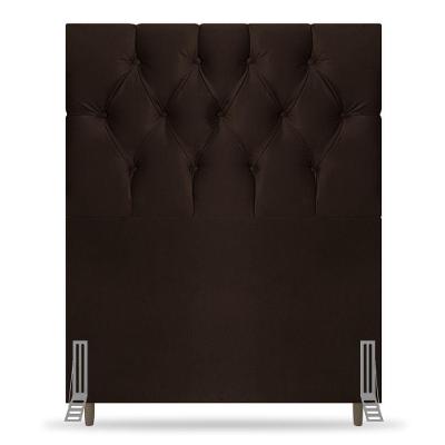 Cabeceira Solteiro Madrid 90cm no Box Estofada Corino Marrom Abmaza