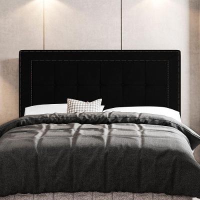 Cabeceira Luxor King Size Estofada no Box Corino Preto Abmaza