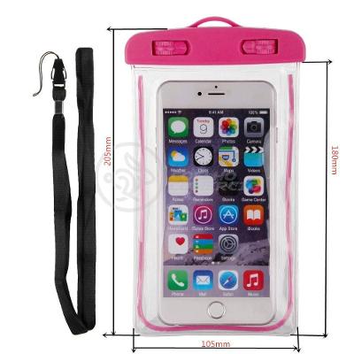 Capa Bolsa A Prova Dágua Impermeável Universal Para Celular - Rosa