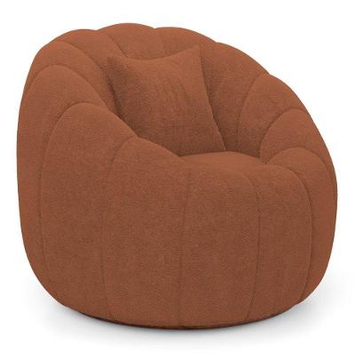 Poltrona Concha Shell Fixa Bouclê Espuma D24 Terracota Abmaza