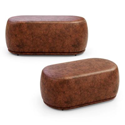 Kit 02 Puffs Orgânicos Molly 2 Lugares Couro Sintético Whisky Abmaza