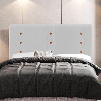 Cabeceira Casal Roma 140cm Estofada Madeira Maciça Couro Sintético Branco Abmaza