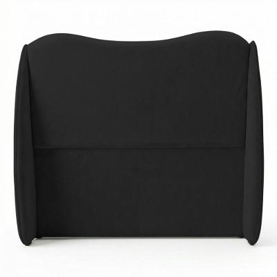 Cabeceira Orgânica Luma Casal no Box Madeira Maciça Bouclê Preto Abmaza