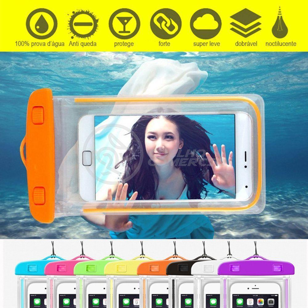 Capa Bolsa A Prova Dágua Impermeável Universal Para Celular - Amarelo - 4