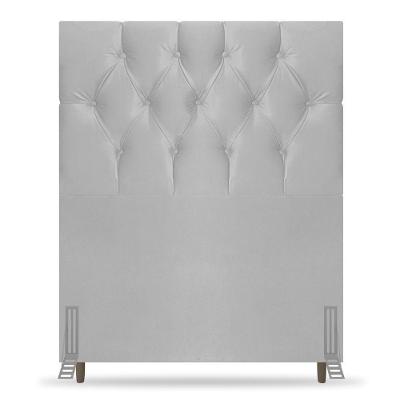 Cabeceira Solteiro Madrid Estofada no Box Corino Branco Abmaza