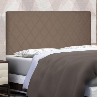 Cabeceira Painel Estofada King Esmeralda 195cm MDF Suede Caramelo Abmaza