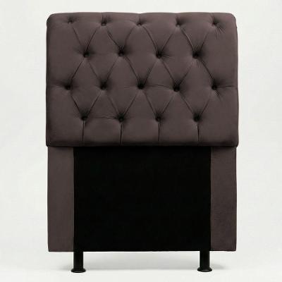 Cabeceira Solteiro Sarah Frame Madeira Maciça Suede Marrom Abmaza
