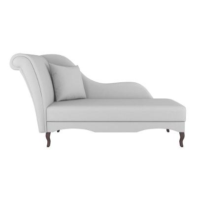 Divã Recamier Valentina 2 Lugares 150CM Cinza Claro Bouclê Abmaza