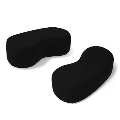 Kit 02 Puffs Decorativos Aisha Orgânico 2 Lugares Veludo Preto Abmaza