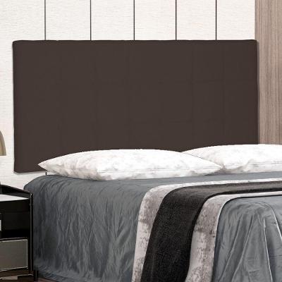 Cabeceira Painel Verona Casal 140cm na Parede MDF Suede Café Abmaza