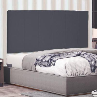 Cabeceira Painel Estofada Ravenna King na Parede MDF Suede Cinza Abmaza