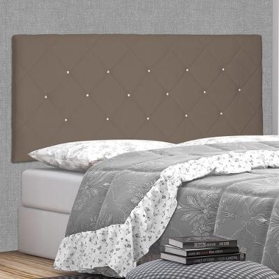 Cabeceira Painel Tânia Casal 140cm na Parede MDF Suede Caramelo Abmaza