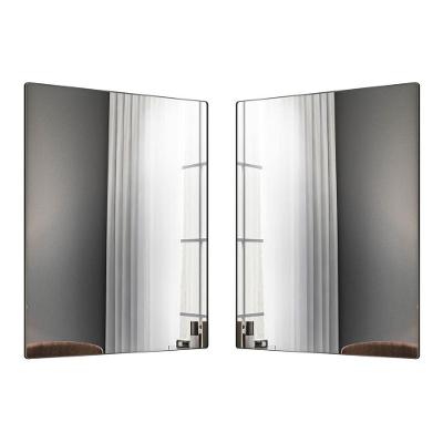 Kit 2 Espelhos Decorativos Liss Retangular 90X60CM Moldura Aço Preto Abmaza