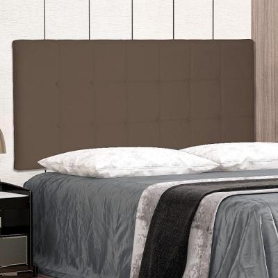 Cabeceira Painel Verona Queen na Parede MDF Suede Caramelo Abmaza