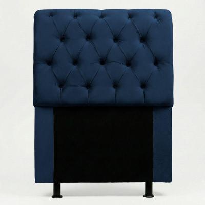 Cabeceira Solteiro Sarah no Box Madeira Maciça Suede Azul Marinho Abmaza