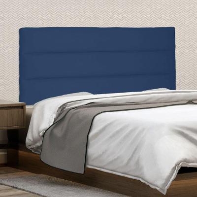 Cabeceira Painel Casal La Italian 140cm na Parede MDF Suede Azul Marinho Abmaza