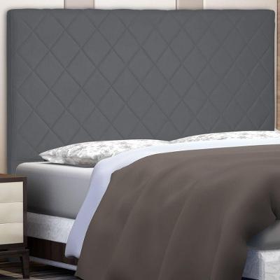 Cabeceira Estofada Casal Esmeralda 140cm no Box Suede Cinza Abmaza