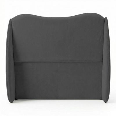 Cabeceira Orgânica Luma Queen no Box Madeira Maciça Suede Cinza Escuro Abmaza