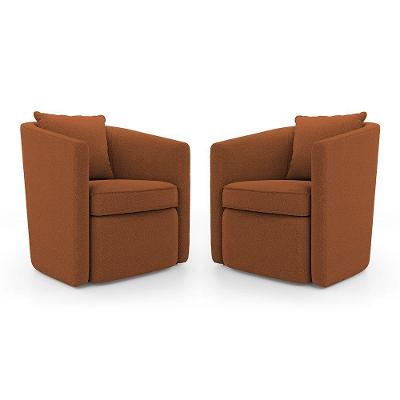 Kit 02 Poltronas Decorativas Aimê Bouclê com Almofada Terracota Abmaza
