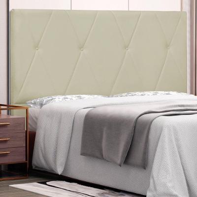 Cabeceira Estofada Aquilla Casal no Box MDF Corino Bege Abmaza