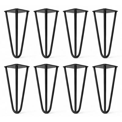 Kit 08 Pés Hairpin Legs Aramado de Aço Triplo Abmaza 15cm