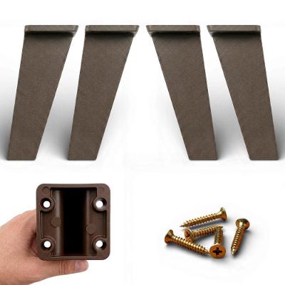 Kit 04 Pés Retrô Abmaza para Móveis 15cm Plástico Polipropileno Marrom