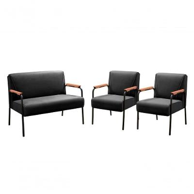 Conjunto de Sofás Jade 4 Lugares 108CM Preto Veludo Bella Decor