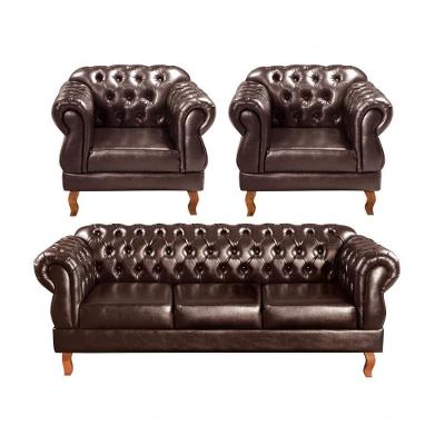Conjunto de Sofás Duquesa 3+1+1 Lugares Couríssimo Café Bella Decor