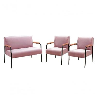 Conjunto de Sofás Jade 4 Lugares 108CM Rosê Veludo Bella Decor