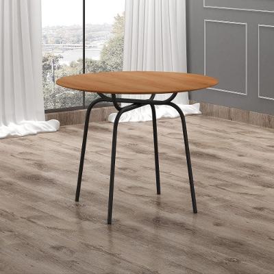 Mesa Anne 4 Lugares Redonda Tampo MDP 90CM Amadeirado Cinamomo Bella Decor