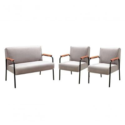 Conjunto de Sofás Jade 4 Lugares 108CM Veludo Capuccino Bella Decor