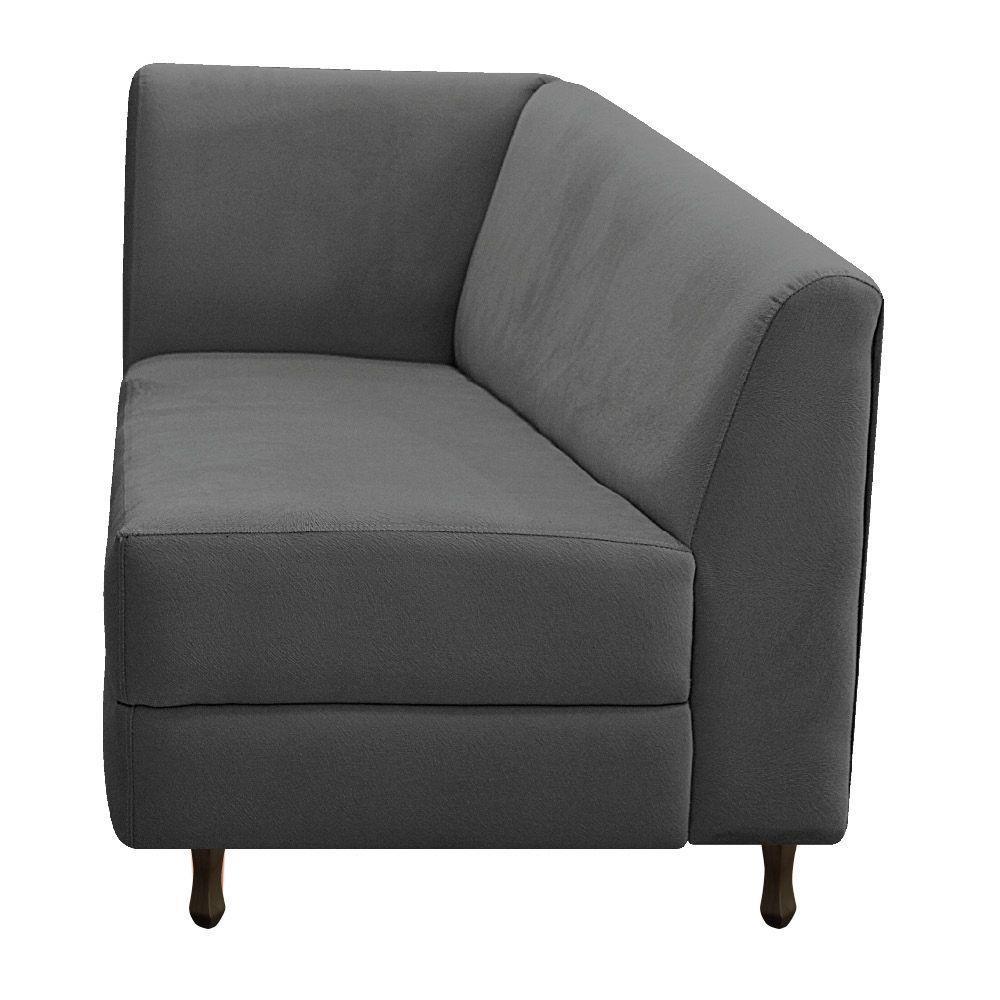 Diva Recamier Heitor 185Cm Lado Direito Linho - Amarena Móveis Cinza Escuro - 3