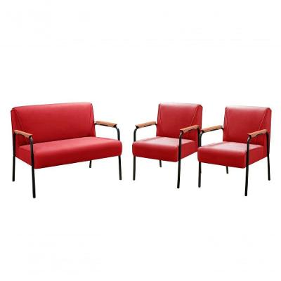 Conjunto de Sofás Jade 4 Lugares 108CM Vermelho Suede Bella Decor