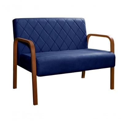 Namoradeira Lara Veludo Costura Matelassê Azul 210 Bella Decor